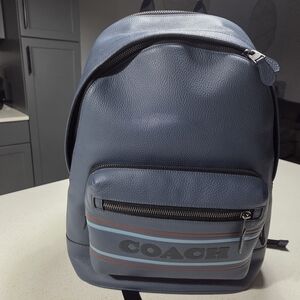 Coach Blue Leather Backpack